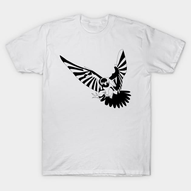 eagle in hunting ecopop pattern T-Shirt by jorge_lebeau